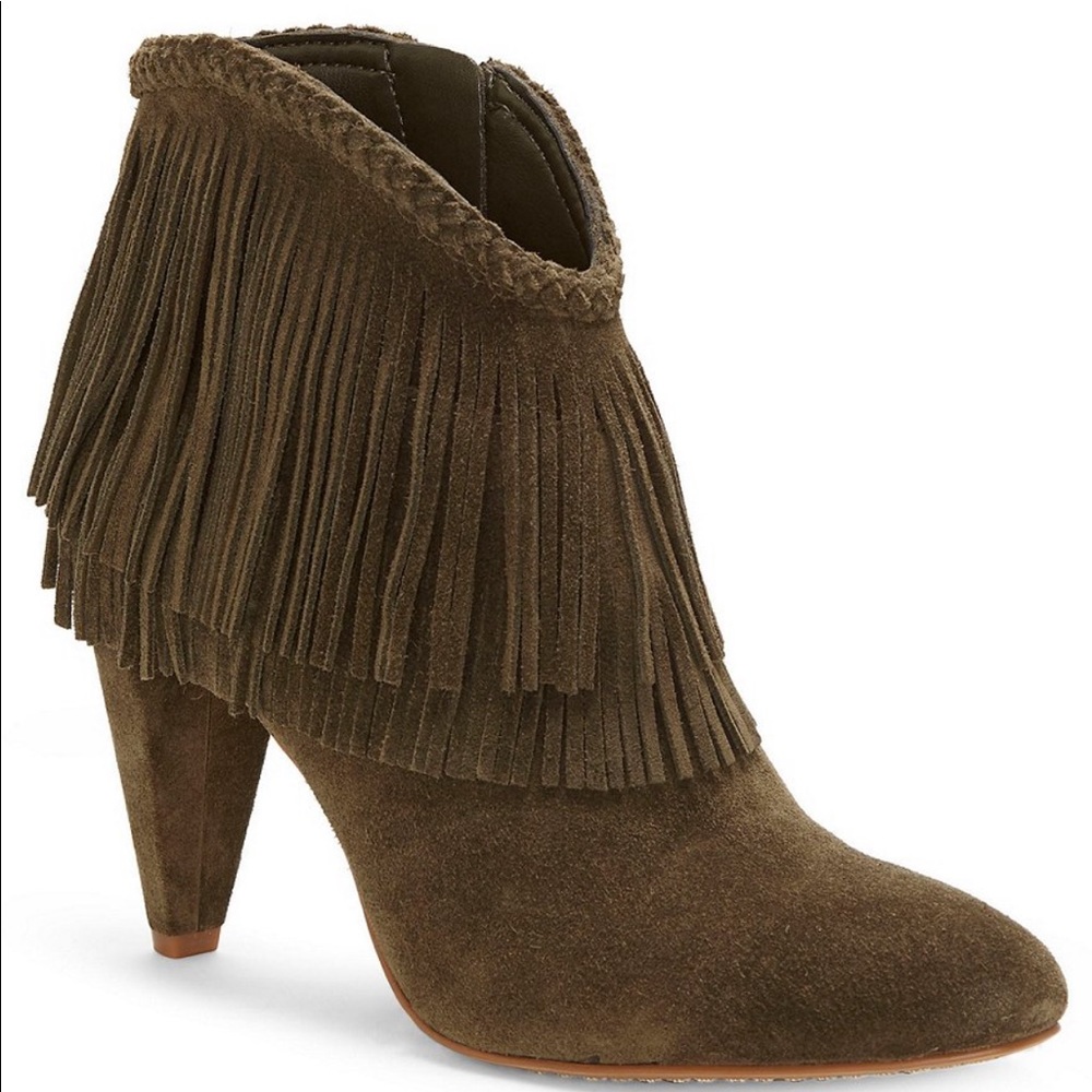 Erichan Suede Fringe Booties